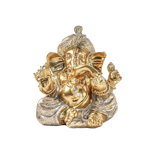 AGKZNTQP Turbaned Ganesha Resin Statue – Ideal for Entranceways, Weddings, and Other Occasions. Symbolizes Auspiciousness, Repels Negative Energy, and Balances Feng Shui.