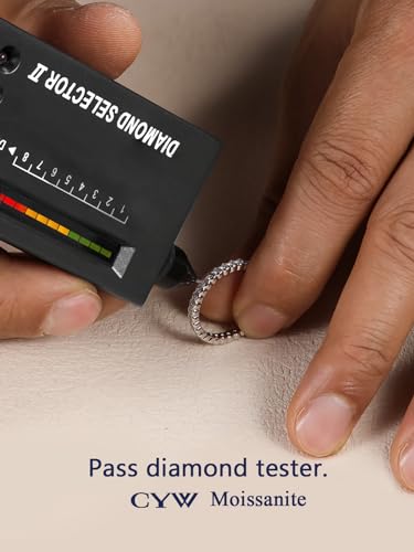 D Color VVS1 Clarity Moissanite Hand Setting Eternity Rings for Women, Solid 925 Sterling Silver Rhodium Finish, Stackable Ring, Wedding Birthday Valentines Anniversary Mothers Day Ideal Gift for Her4