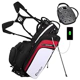 Sturdum Rubber Lock Top Golf Bag, Lightweight Hybrid Golf Stand Bags with 14 Way Full-Length Dividers, 900D Weather-Resistant Farbic, Cooler Pockets, Ergonomic Adjustable Strap for Men Women
