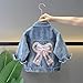 ASHER FASHION Girls Denim Jacket Girls Bow Jacket 3D Flower pink Denim Jacket
