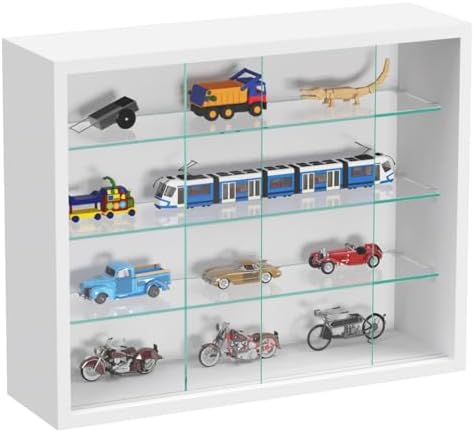 Hanging Wall Display Cabinet with Sliding Doors - 50 x 40 x 13 cm