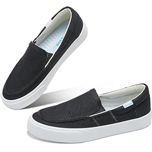 Obtaom Slip On Shoes Canvas Slip On Sneakers Comfy Arch Support Flats Casual Canvas Fashion Sneaker