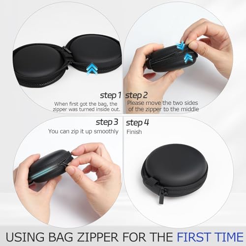 YOKRWO Travel Essentials Organizer Kit – Waterproof Cord Organizer & Round Earbud Case Travel Bag for Chargers, Headphones & Tech Accessories - Image 4