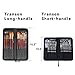 Transon 16pcs Professional Long Artist Paint Brush Set with Brush Case Assorted for Acrylic Watercolor Gouache Oil Tempera and Body Painting