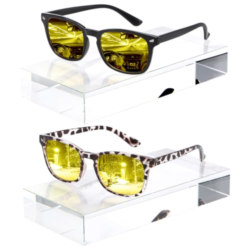 Image of Night Night Glasses Polarized for Women Men (2 Pack) | Nighttime Vision Glasses with Yellow Lens Anti Glare