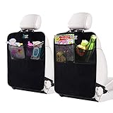 KangoKids Car Kick Mats Back seat Protector -2 Pack- Waterproof and Stain Resistant car seat Back Protector for Kids - Keep Your Upholstery Clean - Car Seat Protector with Pockets to Stay Organized