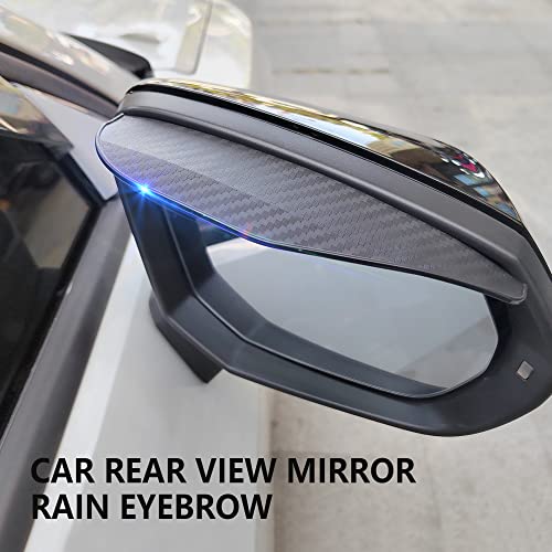 2Pack Car Rearview Mirror Rain Brow,Carbon Fiber Car Rear View Visor Guard - Car Exterior Trim Accessories,Universal For Car, Truck, Suv #TOP3