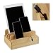 Produktbild Relaxdays Ladestation Bambus, für mehrere Geräte, Tablet & Smartphone, Kabelbox Organizer, HxBxT: 10 x 22,5 x 15, natur