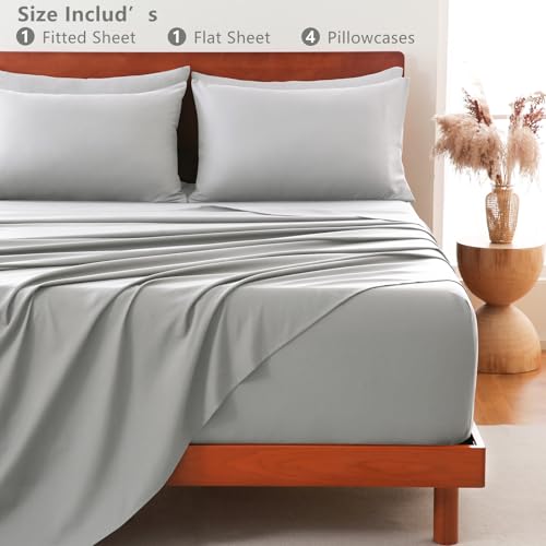 Image of CozyLux 6-Piece Cal King Sheet Set, Fits 18-21 Inch Mattresses, Oeko-TEX