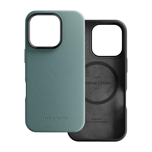 Image of Native Union Active Case - MagSafe Compatible with Built-in Magnets - Rugged Design - Recycled Materials - Ultra-Durable Drop Protection up to 10ft / 3m for iPhone 16 (Slate Green)
