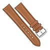 VintageTime Watch Straps - Sorrento Italian Smooth Calf Leather Semi Shine Finish Bracelet | Stainless Steel Buckle | Choice of Width & Colours | 18mm, 20mm, 22mm and 24mm Bands (18mm, Tan) #2