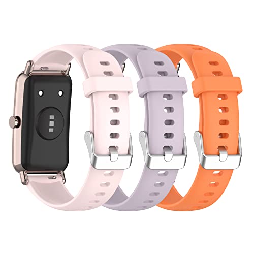 3 Pack Replacement Bands Compatible with HENGTO Fitness Tracker Watch, Soft Silicone Adjustable Sport Strap Wristband for HENGTO 1.4''/MorePro HM08/FITVII HM08/YOUSOKU H97 Pro/Amzhero D26/HENGTO H39 PLUS Smartwatch(3 Pack B)