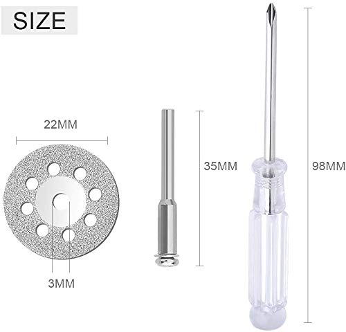 Allmuis C I Y 545 Diamond Cutting Wheel (22Mm) 25Pcs With 402 Mandrel (3Mm) 5Pcs And Screwdriver For Rotary Tool #TOP1