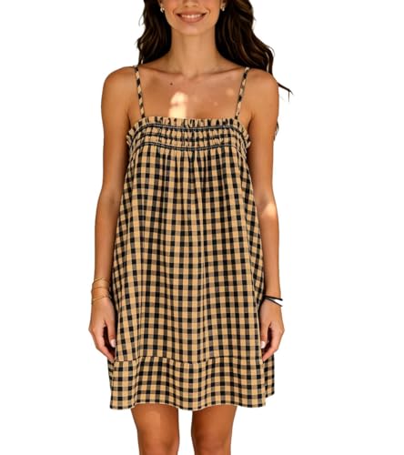 Image of Women Boho Floral Mini Cami Dress Spaghetti Strap Flowy Sling Dress Graphic Backless Summer Holiday Sundress