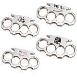 Decorative Metal Brass Knuckles Car Decal Set, 7 x 4 inches, Gold Metallic, Pack of 4 NOT Real (Contemporary)