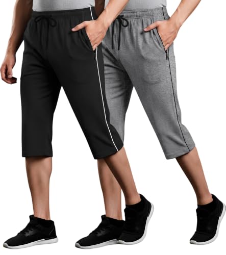 Image of FEEL TRACK Men's Regular Fit Three Fourth Capri (Pack of 2)