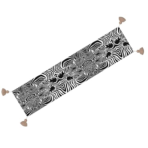 Chemin de table rustique zèbre pour raviver une table de Noël trop terne