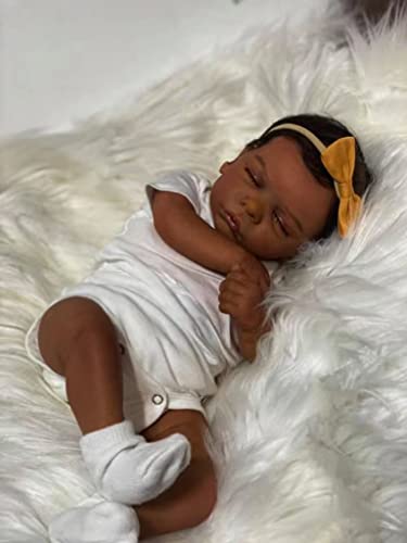Muñeca Reborn Bebé Niña Negra 19 Pulgadas Realista miniatura 2