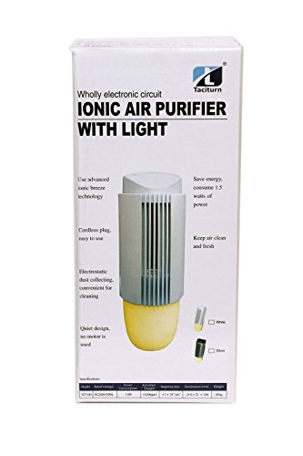 Taciturn ABS ESP Plasma Technology Air Purifier + Night Lamp with Extra PowerPoint - Rated Voltage/Hz - AC 230V/50Hz |1.5W Power Consumption, 1x104/cm3 Ion Output - 265g (Black & Silver) - Pack of 30 2