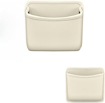 GLOBALHUT Microfiber Leather Car Door Storage Organizer, Waterproof Cup Holder Trash Bin Phone Pocket, Fit for Most Vehicles, BeigeBeige