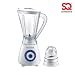 SQ Professional Blitz 600W Blender with 1.5L Plastic Measuring Jug & Grinder Blender for Milkshakes Smoothie Blender Juice Mixer, Ice Crush Function Jug 1.5L Capacity (Blue)