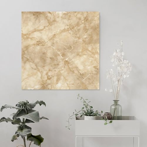 Toile murale abstraite beige clair 70x70cm tableau effet marbre