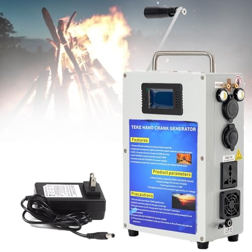 DowPie Generatore da Esterno 200W/500W 220V/110V, Portatile, a manovella, generatore