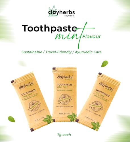 Image of Travel Toothpaste Sachets - Eco-Friendly Single-Use Natural Toothpaste in Kraft Pouch - Ideal for Hotels, Travel, Guests & Events - Herbal Formula (200)