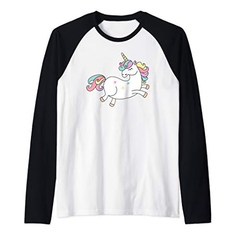 Cute happy unicorn | Hand-drawn | Colourful Raglan Baseball Tee Cover