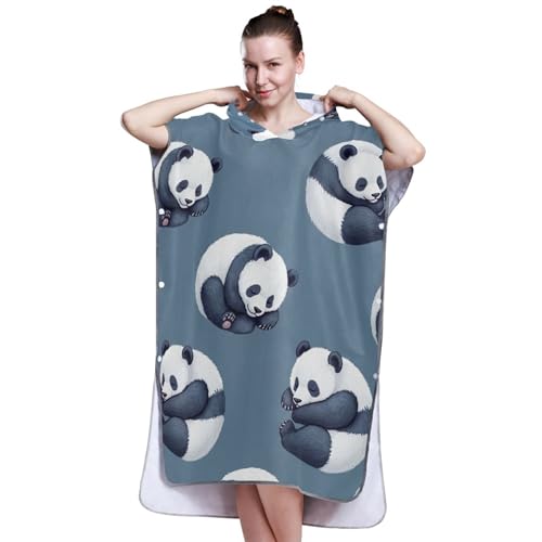 Peignoir de plage à capuche poncho de surf réutilisable gris - 4