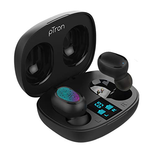 (Renewed) PTron Bassbuds Pro in-Ear True Wireless Bluetooth Headphones (TWS) with Mic - (Black)