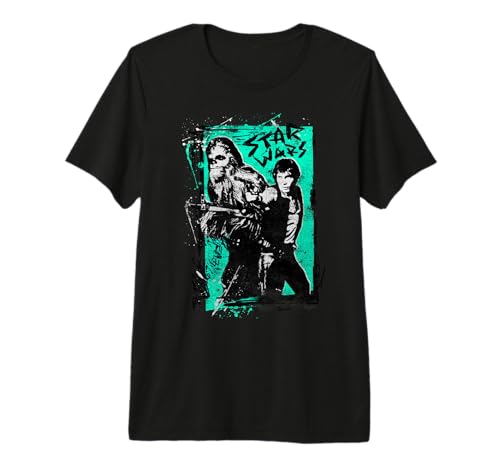 T-shirt Star Wars Han and Chewie look grunge vintage idéal pour les conventions et sorties ciné