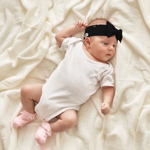 Baby Bow Headband Flowers Against The Backdrop Printing Soft, Skin-Friendly For Newborns 0-6 Months, For Baby Girls4