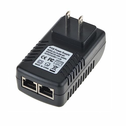 Adaptador inyector PoE de pared 48 V 0,5 A para Ethernet, compatible con teléfonos IP y cámaras IP miniatura 3