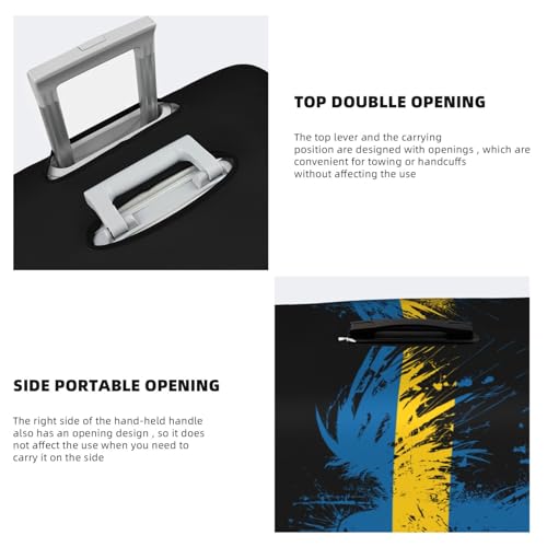 Travel Luggage Cover Sweden Swede Flag Fashion Washable Baggage Suitcase Protector Fit For Luggage Medium4