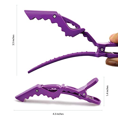 12 Hair Clips, Professional Plastic Crocodile Clips for Hair Durable with Non-Slip Grip and Large Wide Teeth - Image 2