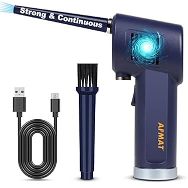 AMAZON - AFMAT Cordless Air Duster for Computers, Keyboard Compressed Air Spray Cleaner, Dust Cleaner Compressed Air for Car, Compressed Air Cleaning, Cordless Air Duster Rechargeable, 6000mAh, 10W