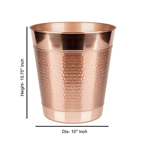 Nu Steel HSC8H Copper Hudson Decoration Collection Wastebasket Small Round Vintage Trash Can thumb #2