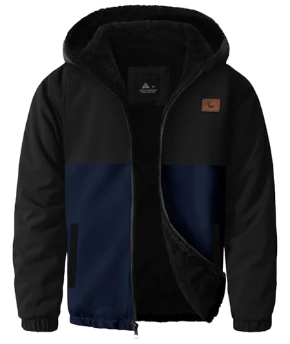 ZITY Boys Fleece Jacket Sherpa Lined Zip Up Hoodie for Kids