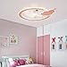 YUNZI Ventilatore Da Soffitto Con Luce E Telecomando Camera Da Letto Lampadario Ventilatore Moderno Plafoniera Ventilatore Soffitto Lampadario Con Ventilatore Da Soffitto,Rosa