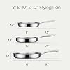 CAROTE 3-Piece Tri-Ply Stainless Steel Frying Pan Set, Skillet Set 8"/10"/12", Induction Compatible, Oven & Dishwasher Safe, Silver Handle #1