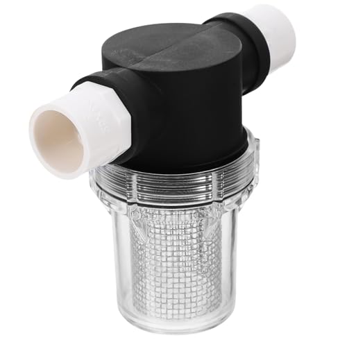 MUCKLILY filtro de agua colador purificador de agua de filtración de agua filtro de tubería ablandador de agua para agua dura filtro de jardinería acero inoxidable 304 Black