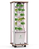 DPROOTS Hydroponic Tower Growing System Kits，30 Pods Vertical Indoor Garden，360° Full-Spectrum Lighs, Automatic Water Circulation System，Suitable for Leafy Greens and Herbs