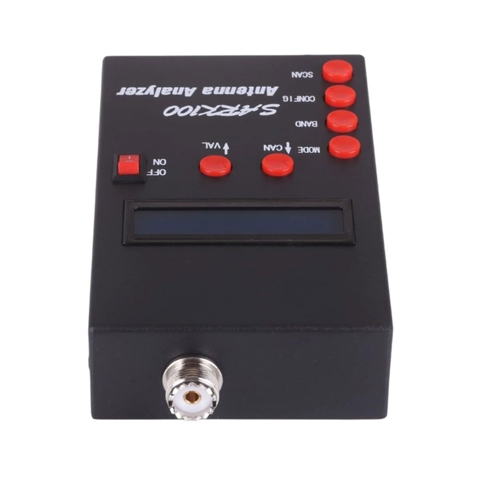 SARK100 Antennenanalysator Meter 1-60MHz Kurzwellen-SWR Antennenanalysator mit Einem Nutzbaren Messbereich Von 1,0 Bis 9,99 SWR
