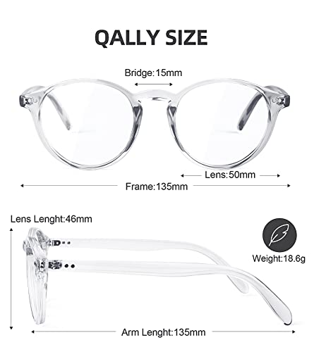 Image of Womens Round Blue Light Blocking Glasses Anti Eye Strain Glasses Clear Lens Computer Eyeglasses with Filter UV Light