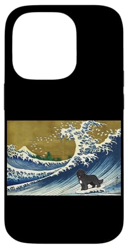 Funny Retro Vintage Surfing A Wave Newfoundland Dog Lover �X�}�z�P�[�X iPhone 14 Pro �p