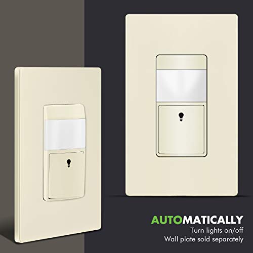 Topgreener Pir Motion Sensor Switch, Ambient Light Level Detector, No Neutral Required, 150W Led/Cfl, 1/6 Hp, Occupancy Vacancy Modes, Ground Wire Required, Single Pole, Tdos5-Jm, Light Almond #TOP2