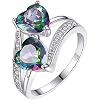 925 Sterling Silver Heart Ring for Women, Heart Band Dainty Engagement Ring Promise Wedding Rings Jewelry