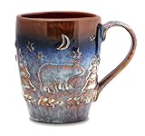 Cape Shore Cozy Coffee Tea Mug Cup - Bear Gifts for Birthday Christmas, 20 Oz - Unique Pottery
