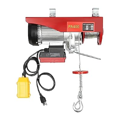 BJTDLLX 880LBS Electric Hoist, 2 in 1 Electric Steel Wire Winch Electric Winch with Wireless Remote Control, Galvanized Steel Steel Electric Chain Hoist Lifting for Garage, Warehouses, Factories